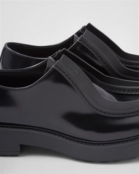 prada brushed leather lace-up shoes|Women's Lace.